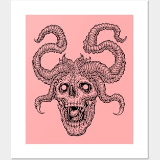 Demonic skull Posters and Art